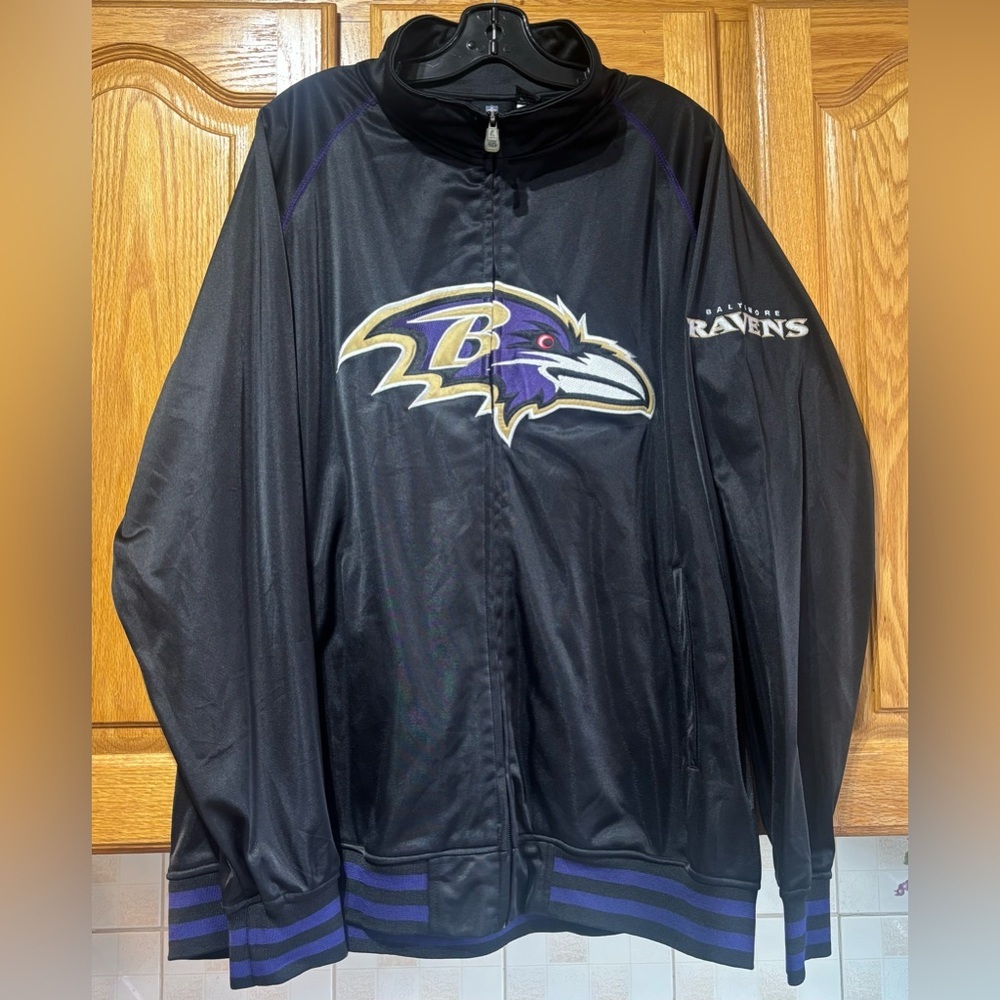 NFL Team Apparel Baltimore Ravens Football Track Jacket Men’s 3XL EUC